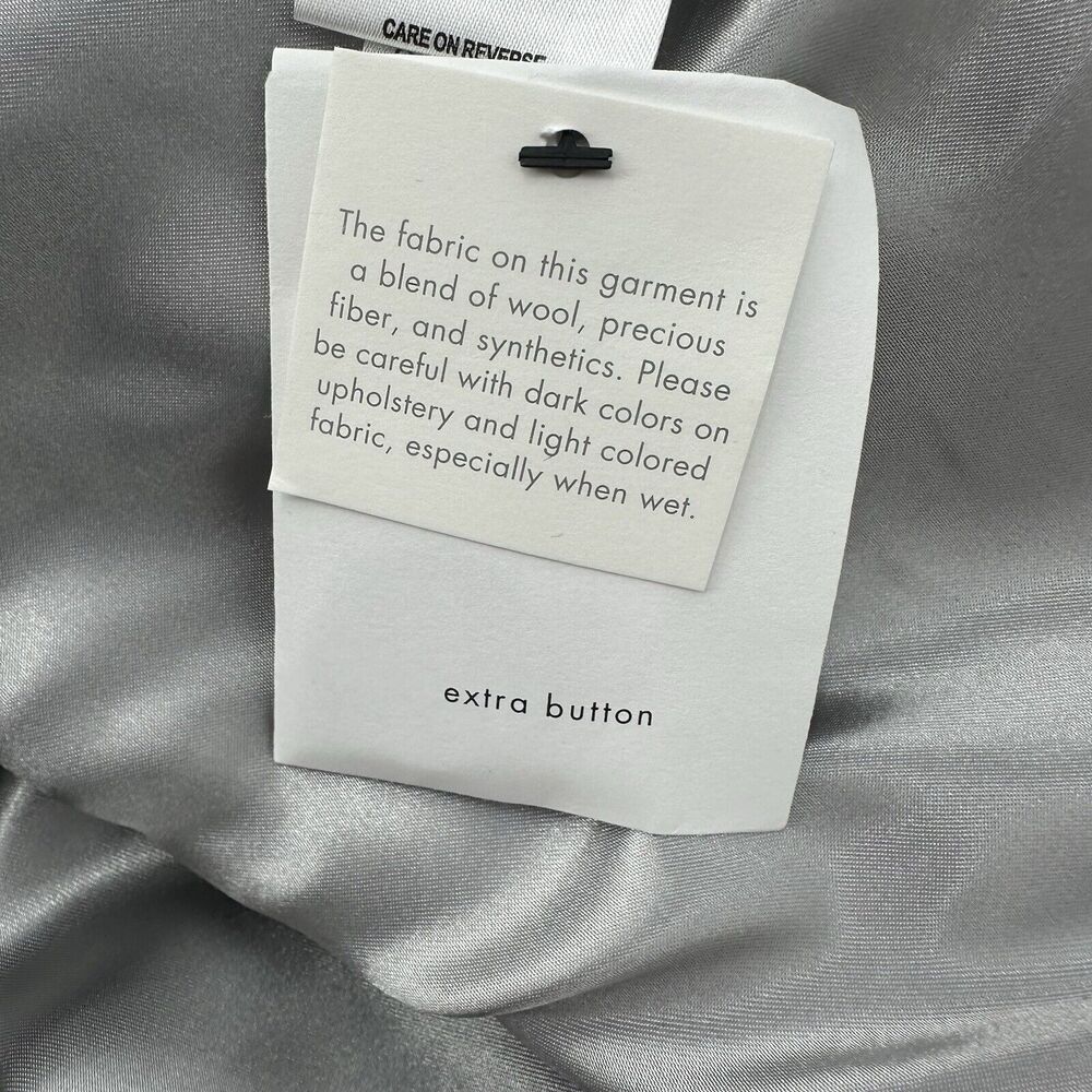 Calvin Klein Womens Coat 3X Gray Wool‎ Cashmere Blend Tailored Button Front $340 - Picture 11 of 12